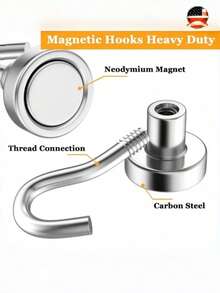 高强度磁性挂钩，无需钻孔。可使用磁铁和粘合剂固定，无需钉子。适用于冰箱、厨房、烧烤架、车库和储物空间。无损墙面磁性挂钩、重型磁性地板挂钩、冰箱磁吸挂钩、超强磁性挂钩。 - 銀色 - 查看 11