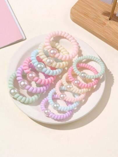 2 Pieces Of Sweet Telephone Cord Hair Ties For Girls, Stylish And Versatile Daily Hair Accessories For Kids