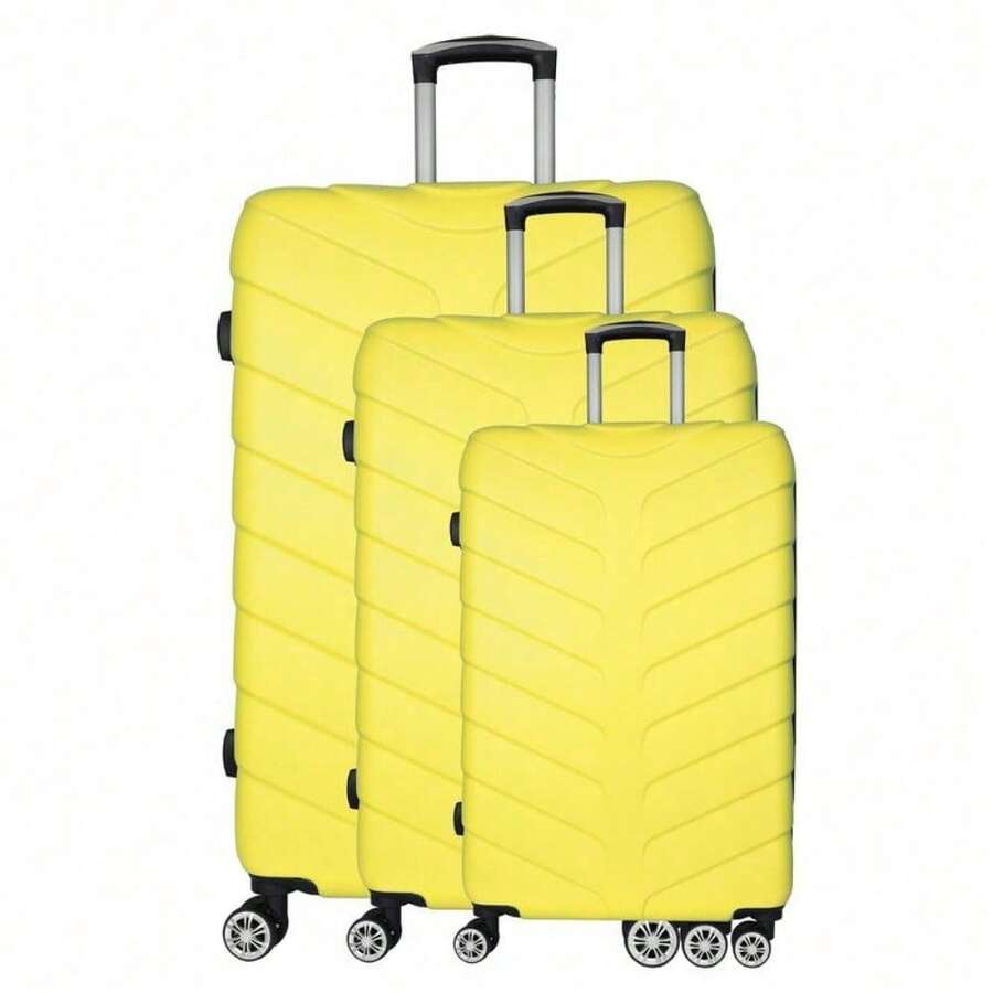 123-Piece Luggage Set: Cabin/Medium/Large Hard Shell – 360° Spinner Wheels, TSA Lock & Expandable 2025 - YELLOW01 - View 1