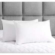 Almohada de Fibra Microfina 48x75 cm Blanca, Firmeza Media para Dormir Super Cómodo, Paquete de 1/2 Unidades, Ideal para Regalo - Blanco - Ver 2