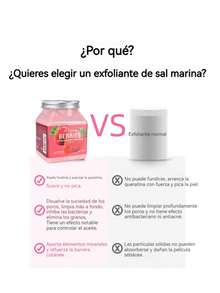 Exfoliante corporal de frutas vegetales de 500 g para limpieza profunda, exfoliación y suavizado de la piel; exfoliante de sales de baño - Aloe vera - Ver 2