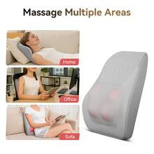 3D Kneading Massage Cushion With Heating Function, Suitable For Back, Neck, Shoulder And Leg Relaxation At Home, Office And Car, Gift For All, Type-C Interface, 2000mAh Battery Capacity - Grey - View 6