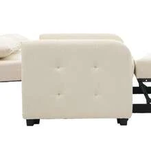 Multifunctional Folding Sofa Bed, Adjustable Backrest, Ideal For Small Apartments And Student Residences, Comfortable Sofa Bed 180x127 Cm - Beige - View 9