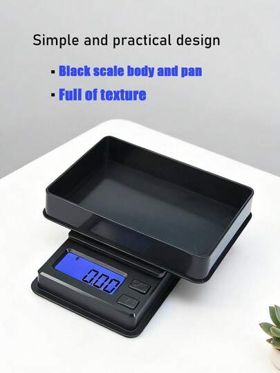 1. 便携式电子秤，两种测量范围：500克/0.01克和1000克/0.1克，配备高精度传感器和称重托盘。体积小巧，可用于称量食物、珠宝、盎司和谷物。高清液晶数字显示屏，一键去皮功能。便携式测量，厨房秤，轻巧便携，配有坚固的托盘，多功能秤，电池供电（不含电池）。