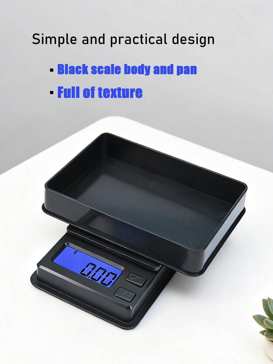 1个便携式电子秤,量程500克和1000克,配备高精度传感器和称重托盘。可用于称量食物、珠宝、盎司和谷物。带液晶数字显示屏,一键去皮功能。便携式测量,厨房秤,轻巧便携,托盘坚固耐用,多功能秤,电池供电(不含电池)。 - 彩色 - 查看 1