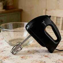 Batidor eléctrico de mano, batidora de cocina portátil de 7 velocidades con accesorios de acero inoxidable batidor para batir galletas pasteles huevos - Negro - Ver 2