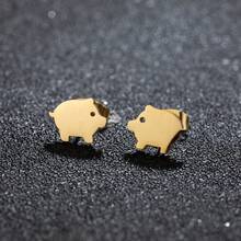 1 Pair Stainless Steel Earrings Cute Squirrel Animal Pendant Fashion Popular Earrings For Women Jewelry Friend Birthday Gifts - Hot Pink - View 4