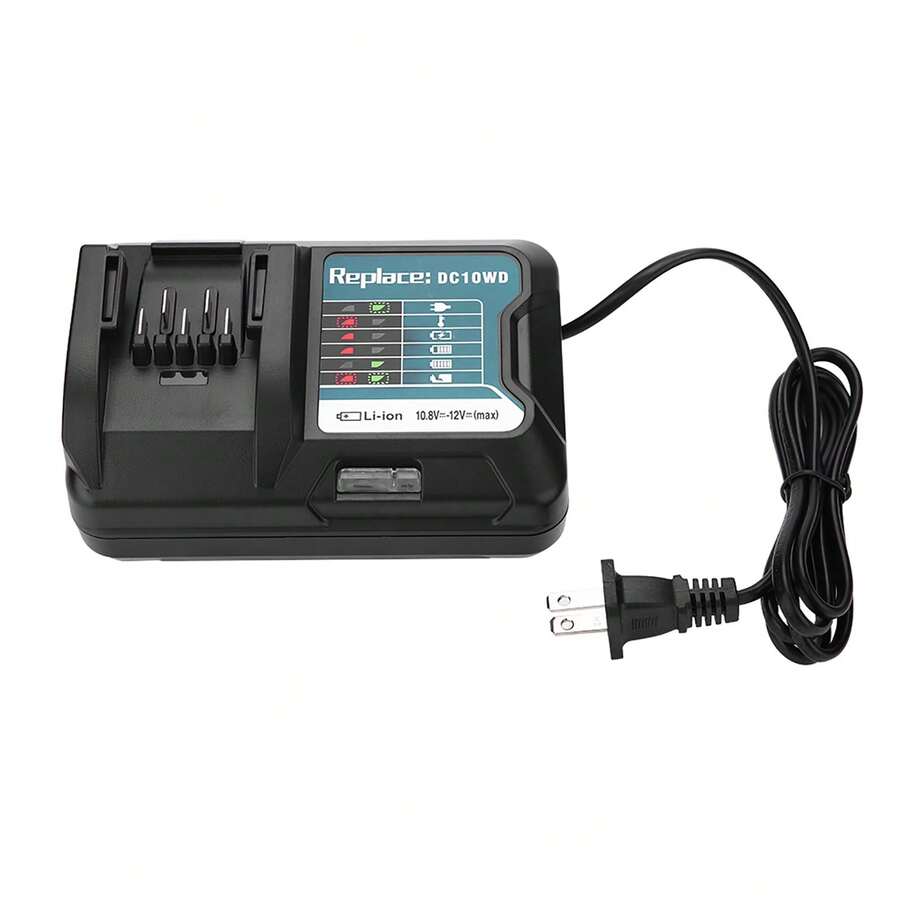 Cargador rápido de batería de litio para Makita DC10WD/BL1015 de 10,8 V y 12 V - Tipo de Enchufe B USA (110-127V) - Ver 1