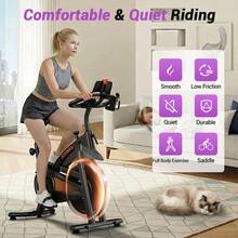UMAY 4-In-1 Exercise Bike Quiet Folding Magnetic Upright Bikes With Arm Resistance Bands Home Workout Use,16 Levels Of Resistance,Machine Max Weight 300 Lbs - 黑色 - 查看 9