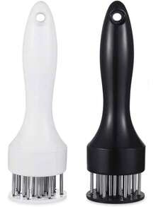 1/2 件装肉锤，配有超锋利不锈钢针，是一款专业的厨房小工具，可用于嫩化和烹饪肉类，例如烧烤、腌制、牛排、牛肉和家禽。 - 均碼 - 查看 15