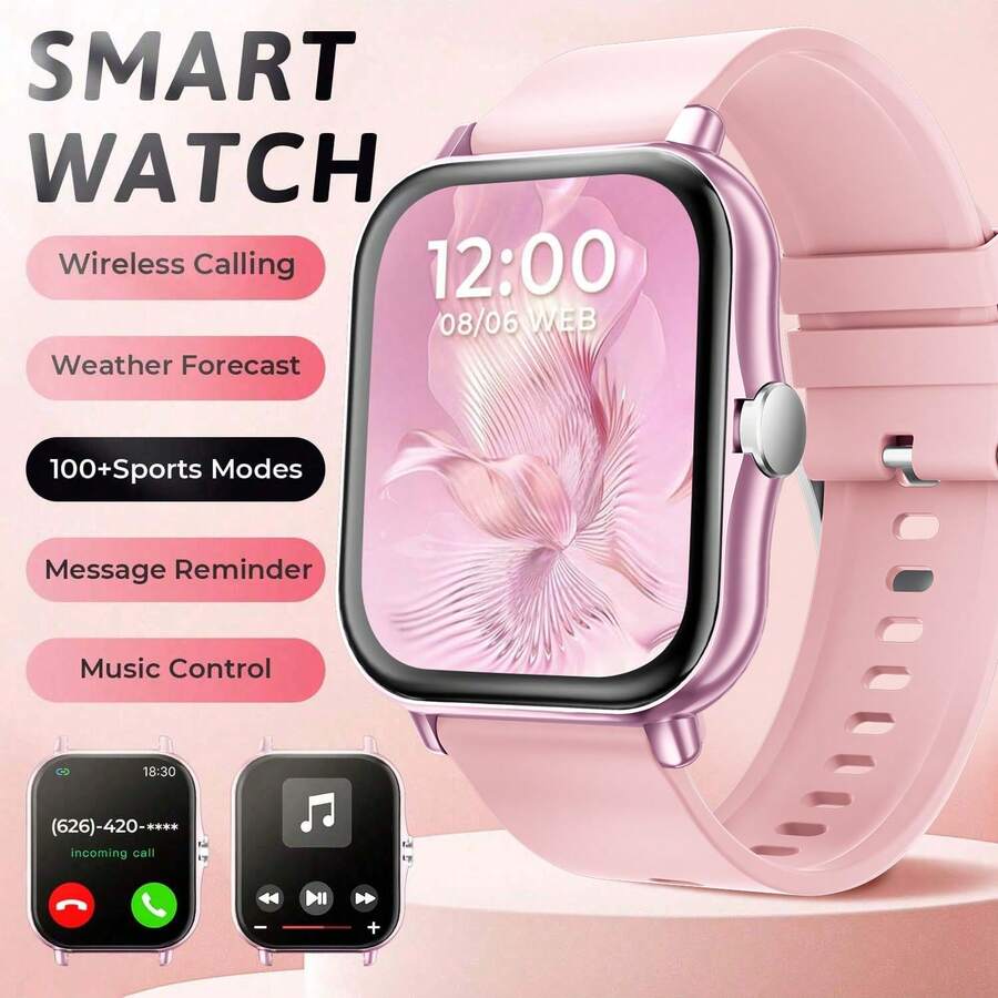 SIMSONLAB 2025 New Women's Smart Watch, 1.83"  Color Screen, Supports Notification & Call Function (Answer/Dial), Fitness Tracker With Multiple Sport Modes, Fashionable Smartwatch, Supports Multi-Language/Music Player/Customizable Dial, Great Gift Choice