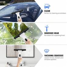 Royalswill Cordless Window Vacuum Cleaner, Window Cleaning Tools, Window Vacuum Cleaner, Rechargeable Window Cleaner - 28cm Squeegee Element And 150ml Water Tank, Cordless Window Cleaner With 200ml Spray Bottle - White - View 5