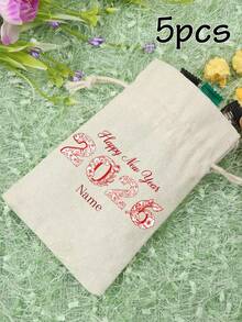 LICVIC Custom Drawstring Gift Bag With Festive Design And Name, Personalized Keepsake Pouch, Celebrations And Surprises, Customized Money And Note Holder For New Year Moments, Happy Bride, Customizable Small Bag Ideal As Thoughtful Present, Family, Friends - Multicolor - View 21