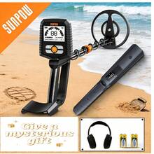 SUNPOW Professional Metal Detector Combo: Upgraded Rechargeable Lithium Battery Pinpointer Wand With LED Display & Full-Size Detector With LCD Depth Display | 4 Modes, Audio/Vibration Alert For Beach, Gold & Relic Hunting - MD13+LCD Li Pinpro - View 1