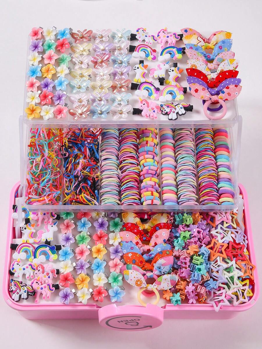 885pcs Rhinestone Butterfly Hair Clips For Girls, Minimalist Side Bangs Hairpins, Cute Princess Hair Accessories, Elastic , Versatile For Daily & Back To School Use - Multicolor - View 1
