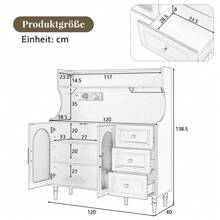 Buffets & Sideboards - White + MDF-1 - View 5