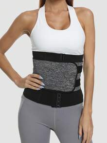 1pc Unisex Adjustable Waist Trimmer Waist Belt Body Shaping Training Waist Belt Fitness Sweat Belt - Grey - View 4