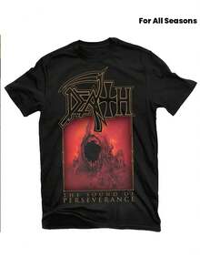 T-Shirt Featuring The 1980S American Death Metal Group, Death, Showcasing The Scream Bloody Gore Design. Available In Black And White, This Short-Sleeved Tee Is Suitable For Both Men And Women, Made From 220G Fabric, Perfe - 黑色18 - 查看 1
