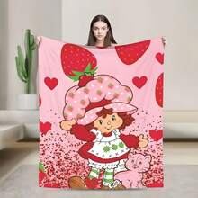 S-Strawberry Pink Shortcake Throw Camping Chair Picnic Blanket Fluffy Plaid Blankets For Decorative Sofa Portable King Lid Downy (6) - 如圖所示 - 查看 15