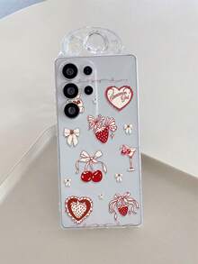1个心形草莓熊图案透明软TPU手机壳，防震防刮防指纹，摄像头开孔精准，兼容三星、Pixel、Infinix、Redmi等品牌手机。 - 彩色 - 查看 3