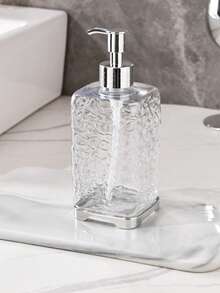 Dozator de săpun lichid reîncărcabil pentru baie, corp transparent ondulat, poate conține demachiant facial, gel de duș și alte lichide, dozare ușoară, articole de toaletă de călătorie, decor DIY pentru casă, accesorii pentru baie, decor de Crăciun, sticlă de reumplere cu agent de curățare cu arc și valuri de apă - clar - Vizualizare 8