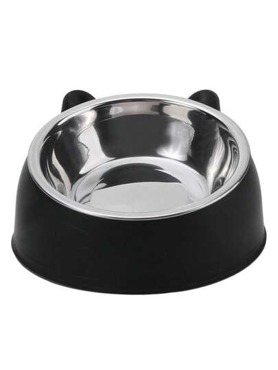 Cat Food Bowl Pet Raised No Slip Stainless Steel Elevated Stand Tilted Feeder Bowls For Daily