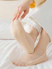 Women's Summer Ice Silk Anti Slip Lace Thin Invisible Boat Socks Breathable And Fashionable Style - Multicolor - View 7