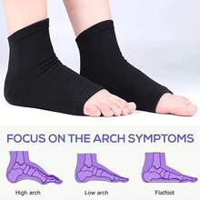Sock Correction Insole - 2pcs 2-In-1 Arch Shaped Support Set - Foot Care Flat Foot Set - Black - View 6