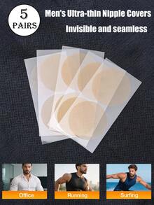 5 peças/20 peças/50 peças Tampas de Mamilo Invisíveis para Homens, Pastilhas Adesivas Ultrafinas e Confortáveis, Adequadas para Mamilos Salientes, Previnem Atrito, Maratona, Negócios, Uso Diário, Casamento, Festa Familiar e Mais Ocasiões - Multicolorido - Visão 11