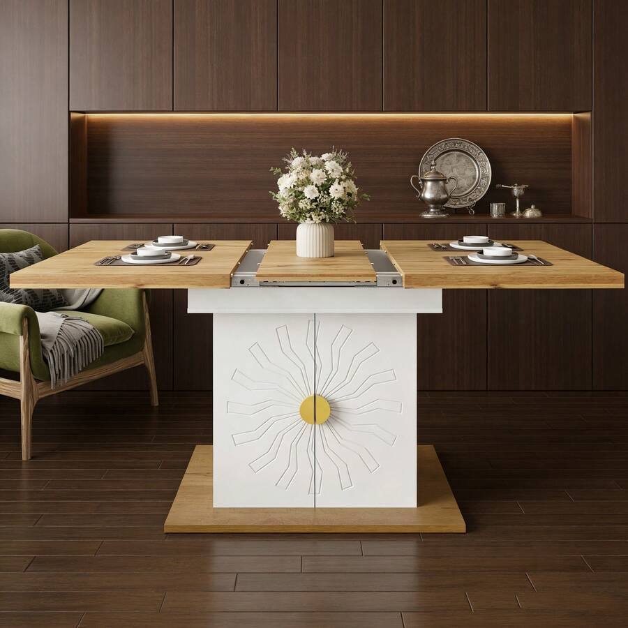 Dining Tables - White + MDF - View 1