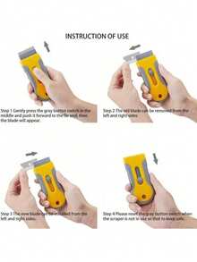 1 Set Of Glass Scraper With 5 Steel Blades And 5 Plastic Blades, Suitable For Removing Stickers, Grease, Paint And Adhesives On Oven Glass Surfaces - A - View 8