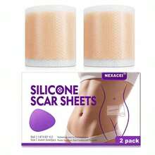 2pcs Silicone Scar Tape , Silicone Scar Sheets, Sheet For All Skin Types 0.39"X59.06" Inches Scar Gel Tape Roll, Reusable Silicone Scar Strip, Professional Use - Multicolor - View 6