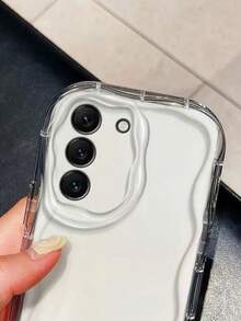 Transparent Phone Case: Suitable For Galaxy 06/ A16/A26/A36/A56/A24/A25/A35/A55/A20/A30/A50/A10S/A20S/A52/A71/A72/A33/A53/A73/M55/M10/A03 CORE 4G/5G Anti Fall Soft Edge Watercolor Wave Pattern Soft Shell Protective Cover For The Model - Clear - View 8