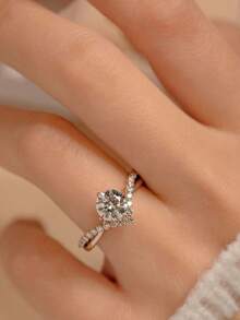 1pc Adjustable Bridal Jewelry Moon & Star Rhinestone Pendant Ring, Suitable For Wedding, Engagement, Casual Wear - A Ring for Love - View 5