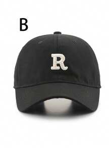 1pc Unisex R Embroidered Fashionable Baseball Cap - Multicolor - View 14