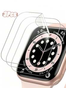 8pcs New Transparent Soft TPU Screen Protector Film Compatible With Apple Watch Series 10/Ultra/SE/8/7/6/5/4/3/2/1 38/40/41/42/44/45/49mm - Clear - View 4