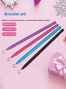 1pc Bracelet Wearing Assist Tool, Bracelet Clasp Hook Assist Tool For Wrist Bracelet Wearing, Bracelet Wearing Assist Device, Bracelet Clasp Hook Assist Tool, Metal Bracelet Assist Tool, Self-Wear Jewelry Tool - Multicolor - View 3