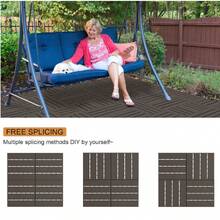 9 piezas de baldosas para terraza de 11,8 x 11,8 pulgadas, Baldosas de plástico para todo tipo de clima, para el patio trasero, terraza, pórtico, alberca, balcón - A - Ver 9