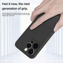 1pc Matte Black Anti-Fingerprint Soft Protective Phone Case, Minimalist Elegant Design, Compatible With All Models, GT/ Y Series Anti-Fall Scratch-Resistant Matte Black Phone Case - Black - View 5