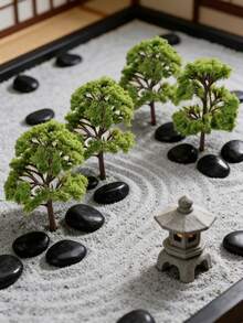 12 pezzi Mini alberi verdi in plastica, adatti per paesaggi in miniatura fai-da-te, giardini delle fate e scenografie di modellini - piante artificiali, design con muschio simulato, ottimi per la decorazione della casa e progetti creativi, accessori per giardini delle fate | Texture delicata di muschio | Facili da disporre e decorare - A - Visualizzare 3
