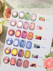 Mtssii 7毫升夏日水果猫眼磁性凝胶指甲油，可卸UV/LED冰透明番石榴葡萄蓝绿粉紫闪亮玻璃珠半永久可卸UV凝胶美甲油，沙龙家用DIY美甲 - 彩色 - 查看 5