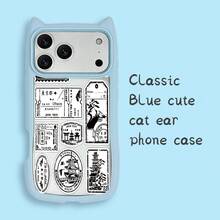 かわいくてミニマルな多色の猫耳支払いき電話ケース。 軽量保護のためのアクリル材料で作られた日本のチケットビルディングプリントが特です。 それは 17 Pro Max、16、11、13、15、15 Plus、15S Pro、15 Pro Maxと互換性があります。 - ブルー - チェックする 12
