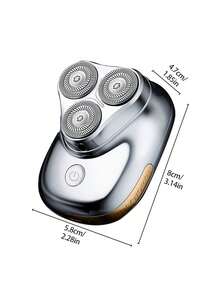 SKYWORTH 500mAh Capacity Electric Shaver, IPX7 Waterproof, Wet & Dry Use, Fully Washable, 3 Stainless Steel Blades, Instant Start, Premium Silver Finish - Multicolor - View 3