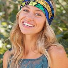Boho Headbands For Women Colorful Geometrical Hairband Styles Bands Wide Knotted Wraps Bandanas Turbans Hair Accessories (Pack Of 4)  Boho    Polyester    Twist - 彩色 - 查看 9