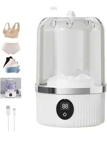 Mini lavadora portátil, lavadora de ropa interior, mini lavadoras automáticas 2025, lavadora inalámbrica recargable, lavandería de viaje compacta para sujetador, ropa interior, calcetines - Multicolor - Ver 1