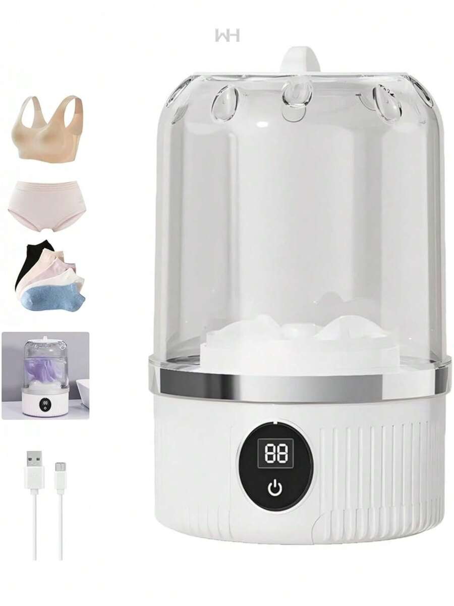 Mini lavadora portátil, lavadora de ropa interior, mini lavadoras automáticas 2025, lavadora inalámbrica recargable, lavandería de viaje compacta para sujetador, ropa interior, calcetines - Multicolor - Ver 1