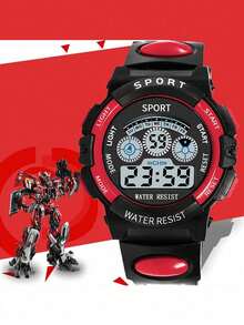 1 chiếc đồng hồ tròn nhiều màu sắc chống sốc dành cho thanh thiếu niên, tích hợp báo thức, hiển thị ngày, bấm giờ, dạ quang, đồng hồ điện tử đa chức năng, thích hợp làm quà tặng cho thanh thiếu niên vào các dịp lễ hội, sinh nhật, tốt nghiệp, Giáng sinh và các ngày lễ khác. - Nhiều màu - Xem 10