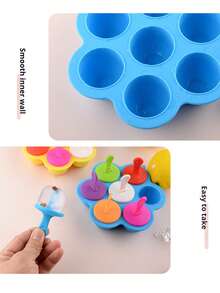1 pezzo Stampo in silicone per ghiaccioli a 7 colori, stampo multifunzione in silicone per ghiaccioli, stampo per gelato, stampo fai-da-te per ghiaccioli per bambini, stampo multifunzione per gelato per uso domestico, macchina per il ghiaccio, cucina, ghiacciolo, frutta, gelato, ghiaccio, cubetti di ghiaccio, torta, cibo, vassoio per il ghiaccio, casa, forniture per la cucina estiva - Stesso stile, più colori - Visualizzare 11