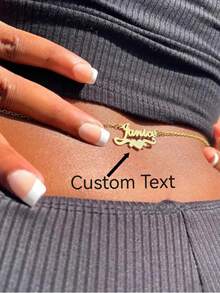 Customized Name Stainless Steel Waist Chain, Sexy Belly Chain, Personality Body Chain Jewelry,Ideal Gifts For Him,Mom,Family,Friends,For Anniversaries - A - View 5
