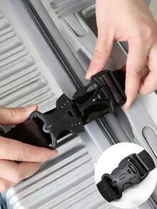 Alça ajustável para bagagem de viagem com ganchos, suporte portátil para bagagem, fivela anti-perda, cinto de fixação para bagagem, fivela removível, gancho lateral para pendurar bagagem, prático para viagens, carro, camping e material escolar. - Multicolorido - Ver 8